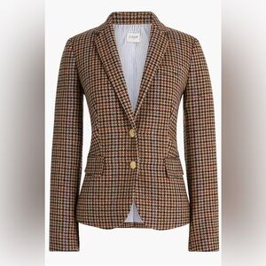 J. Crew Women's Wool-blend schoolboy blazer in houndstooth. Size 4 worn twice
